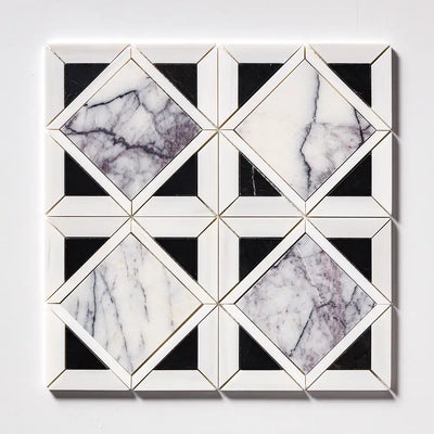 Lilac Honed Marble Kent Mosaic 13-9/16X13-9/16 Lilac Honed