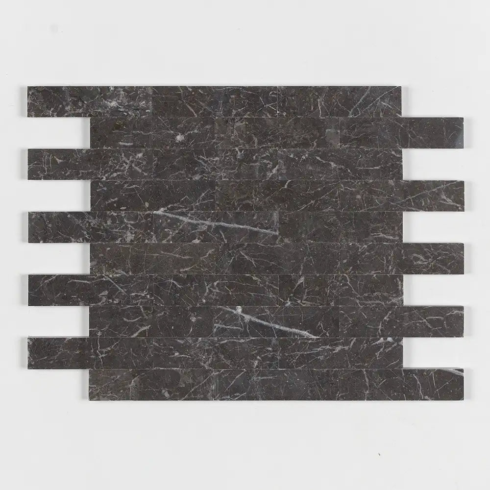Long Marble Brick 2X8 Iris Black Honed
