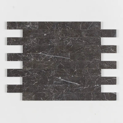 Long Marble Brick 2X8 Iris Black Honed