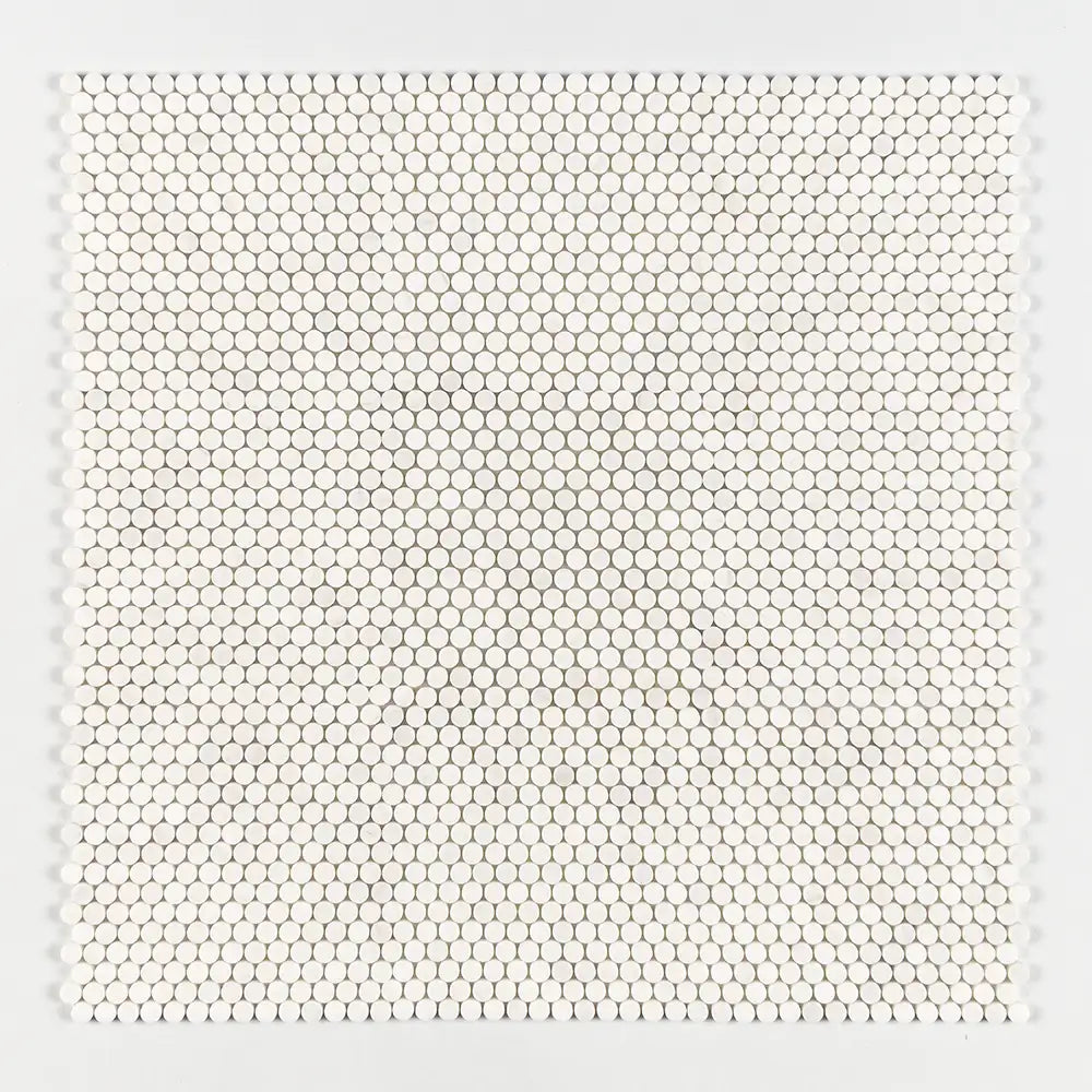 Penny Round Mosaic Collection 11.25X11.75 Snow White Honed