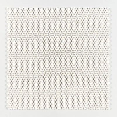 Penny Round Mosaic Collection 11.25X11.75 Snow White Honed