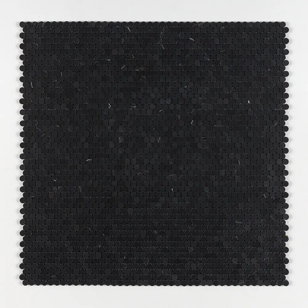 Penny Round Mosaic Collection 11.25X11.75 Black Honed
