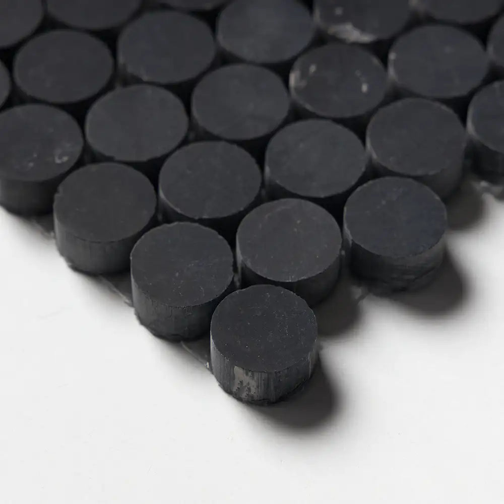 Dsa Loop Collection Penny Rounds Penny Round Mosaic Collection 11.25X11.75 Black Honed – Elit Tile