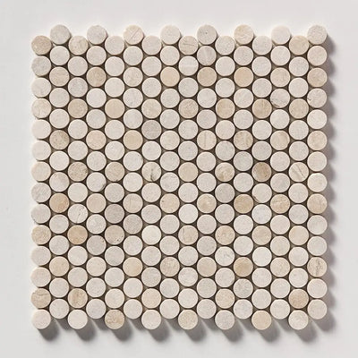 Penny Round Mosaic Collection 11.25X11.75 Diana Royal Honed&Leather