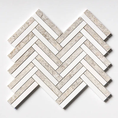 Silver Clouds Marble Raya Basket Mosaic 11-13/16X12-3/16 Silver Clouds Snow White Honed&Polished