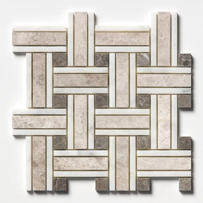 Silver Shadow Marble Lattice Mosaic 12X12 Silver Shadow Honed