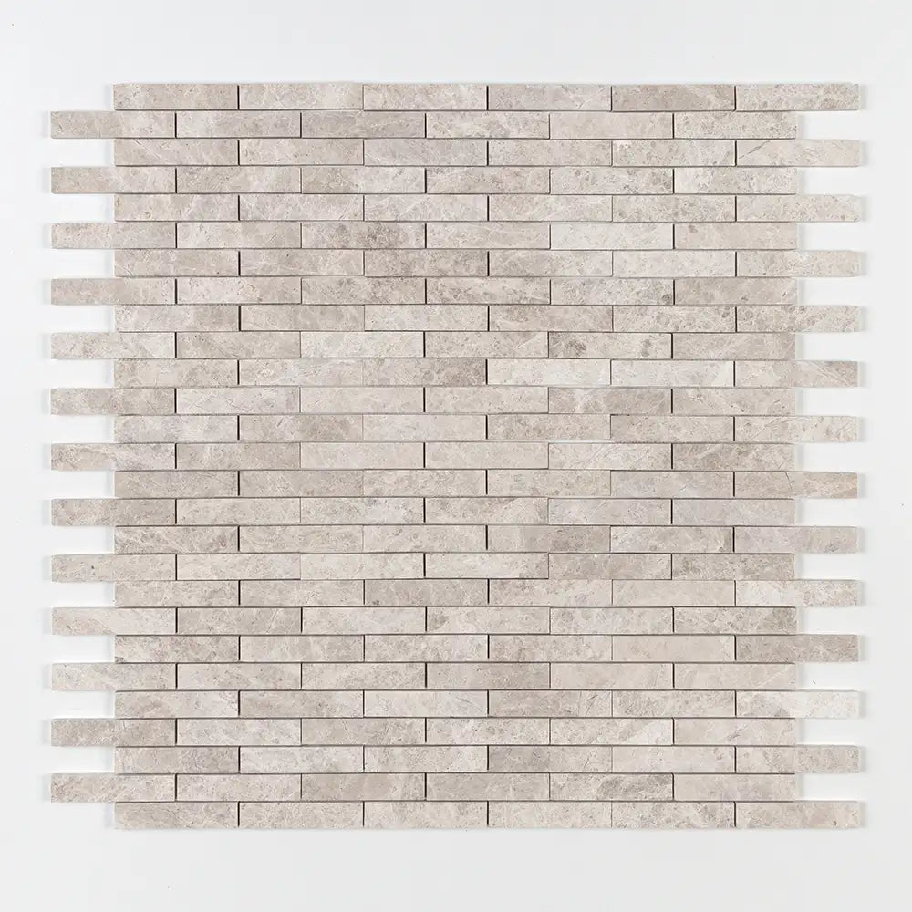 Silver Shadow Marble Offset Stacked Mosaic 12X12 Silver Shadow Honed