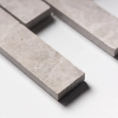 Silver Shadow Marble Offset Stacked Mosaic 12X12 Silver Shadow Honed