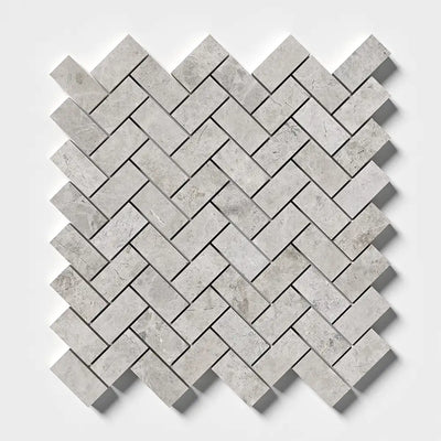 Silver Shadow Marble 1X2 Herringbone Mosaic 12-1/8X13-3/8 Silver Shadow Honed