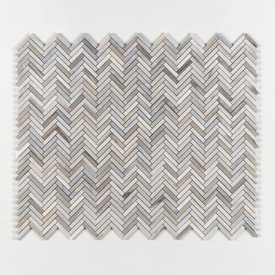 Skyline Leather Marble 5/8X3 Herringbone Mosaic 12-1/8X13-3/8 Skyline Multi Finish