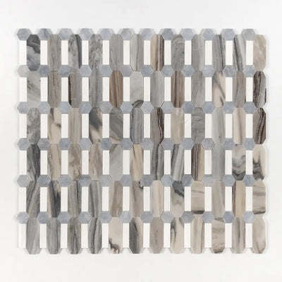 Skyline Polished Marble Pillar Mosaic 13X13 Skyline Snow White Allure Honed&Polished