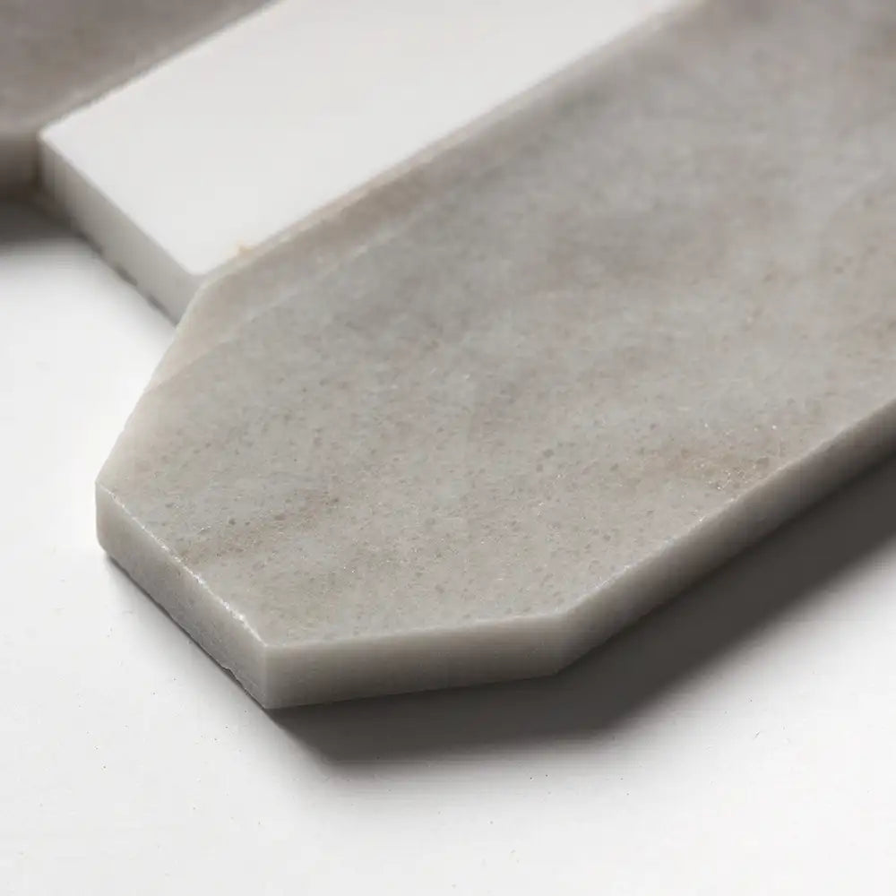 Skyline Polished Marble Pillar Mosaic 13X13 Skyline Snow White Allure Honed&Polished