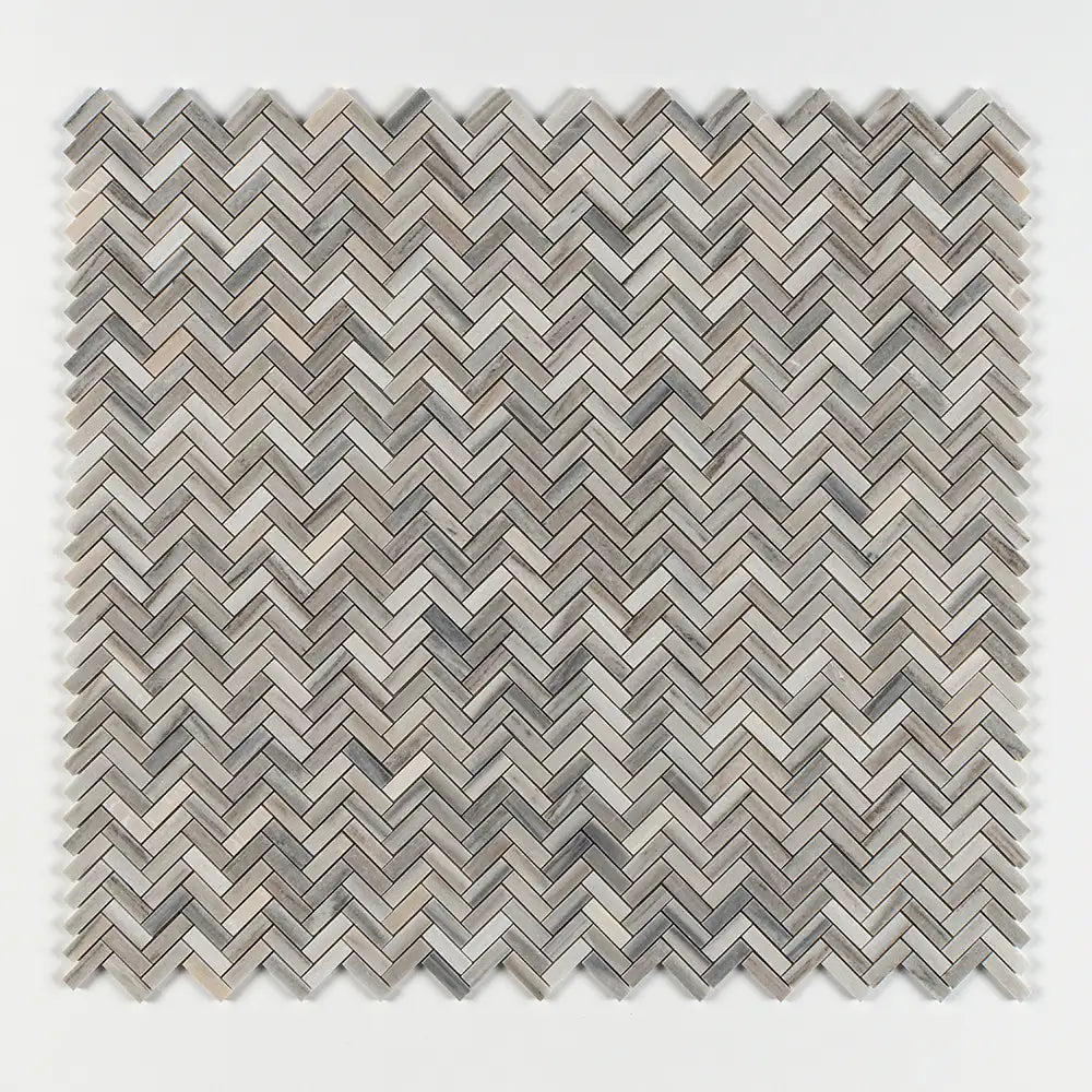 Skyline Honed Marble 5/8X3 Herringbone Mosaic 12X12 Skyline Honed