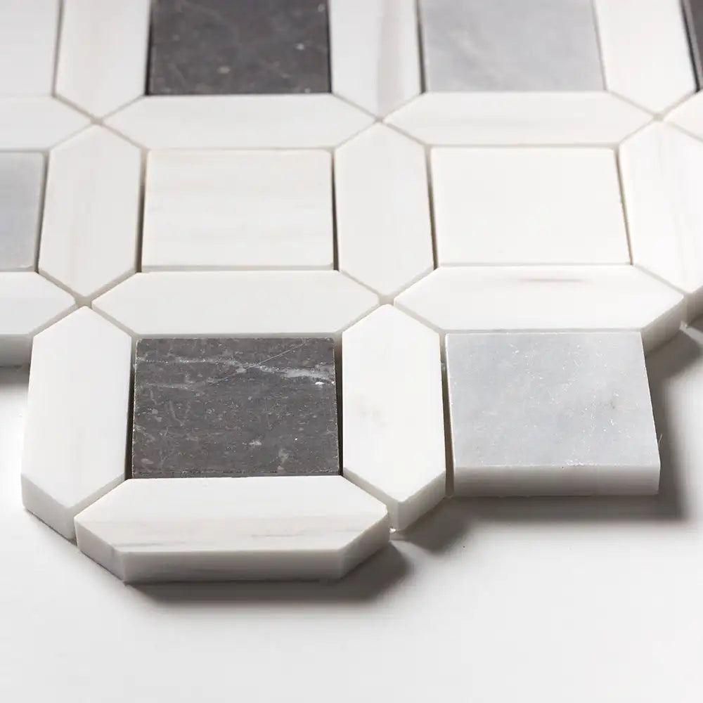 Tessa Louna Mosaic 13-7/8X14 Allure Iris Black Bianco Dolomiti Honed