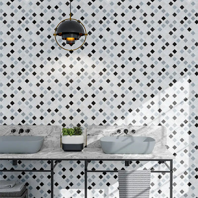 Tessa Louna Mosaic 13-7/8X14 Allure Iris Black Bianco Dolomiti Honed