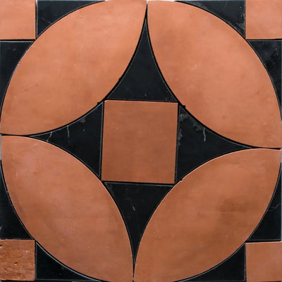 Tessa Emma Mosaic 11-7/16X12.5 Black Terracotta Honed