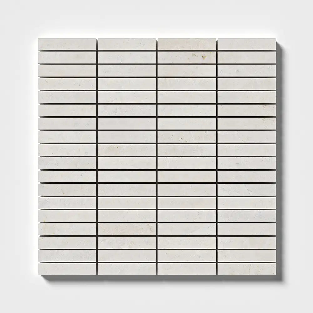Vanilla Honed Marble Stacked Mosaic 12X12 Vanilla Honed