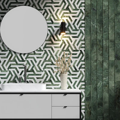 Verde Tia Honed Marble 3X12 Verde Tia Honed