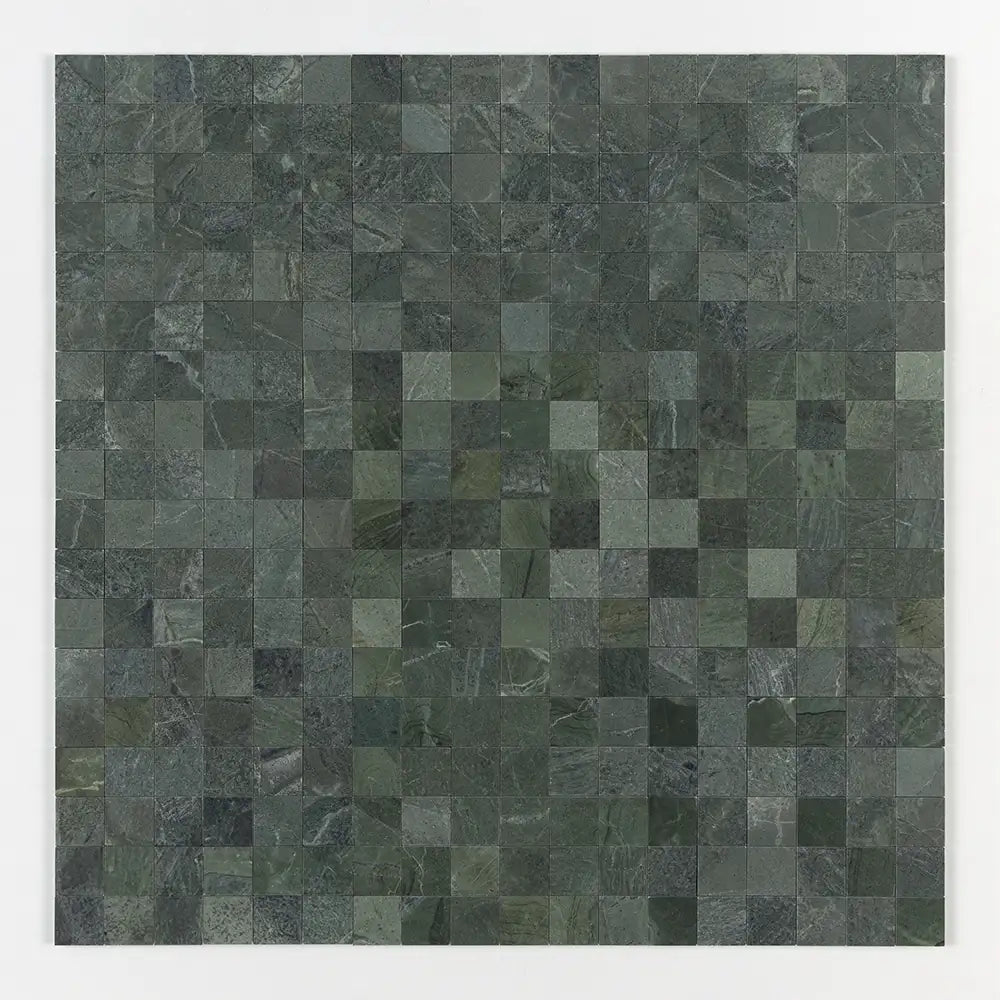 Verde Tia Honed Marble 2X2 Square Mosaic 12X12 Verde Tia Honed