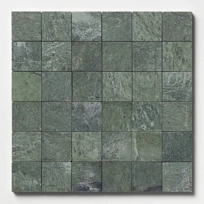 Verde Tia Honed Marble 2X2 Square Mosaic 12X12 Verde Tia Honed