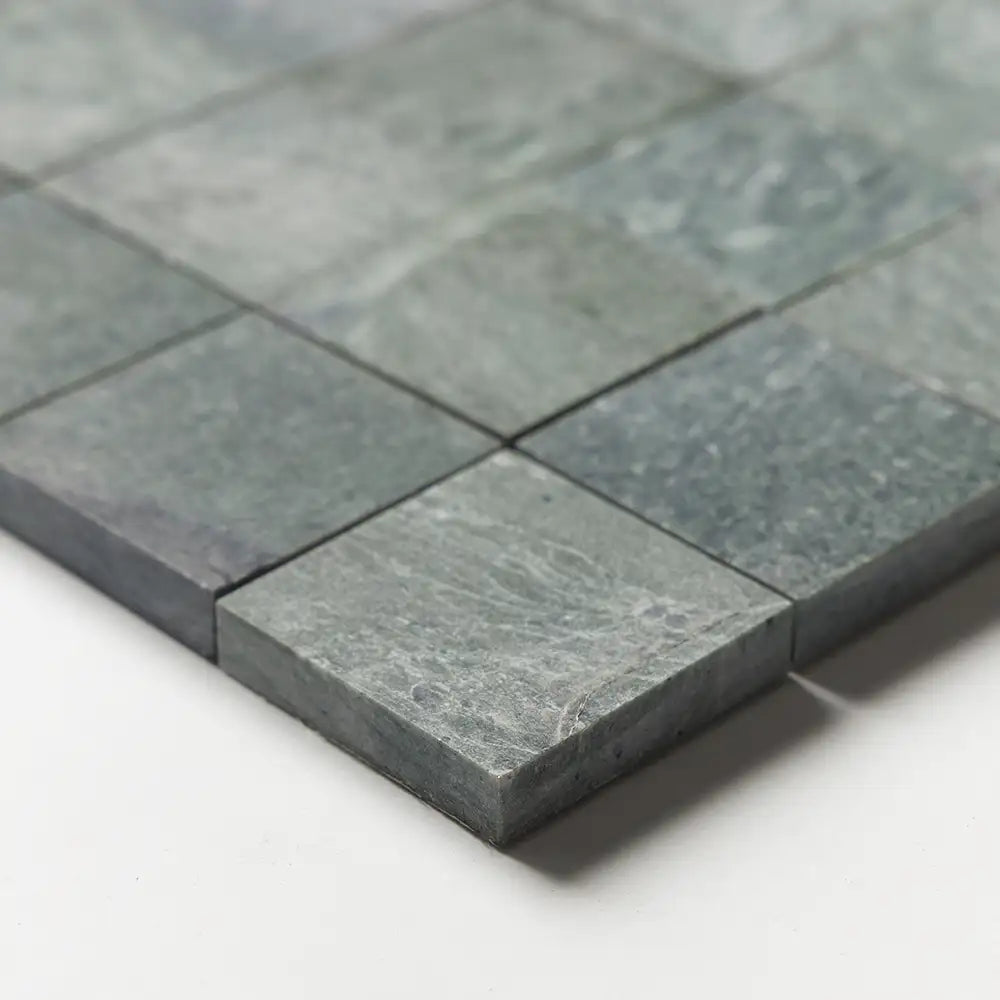 Verde Tia Honed Marble 2X2 Square Mosaic 12X12 Verde Tia Honed