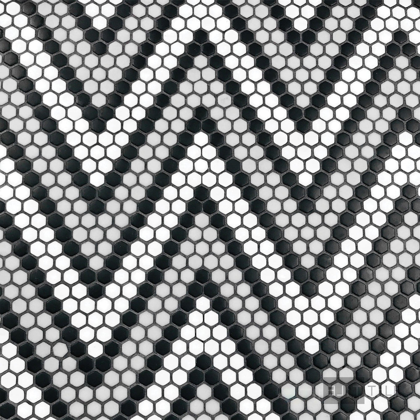 Geometro Amiens Classic 3/8" Hexagon Matte Recycled Glass Mosaic