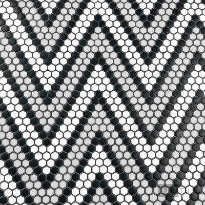 Geometro Amiens Classic 3/8" Hexagon Matte Recycled Glass Mosaic
