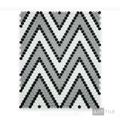 Geometro Amiens Classic 3/8" Hexagon Matte Recycled Glass Mosaic
