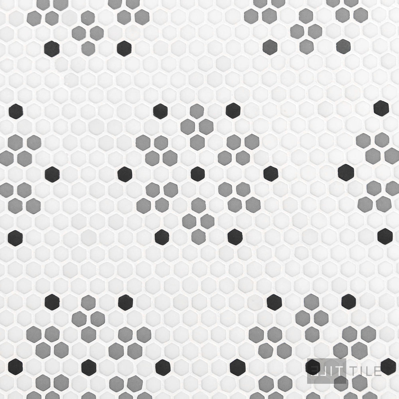 Geometro Bayeux Classic 3/8" Hexagon Matte Recycled Glass Mosaic
