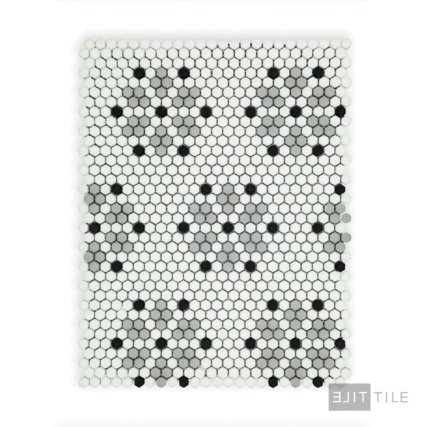 Geometro Bayeux Classic 3/8" Hexagon Matte Recycled Glass Mosaic