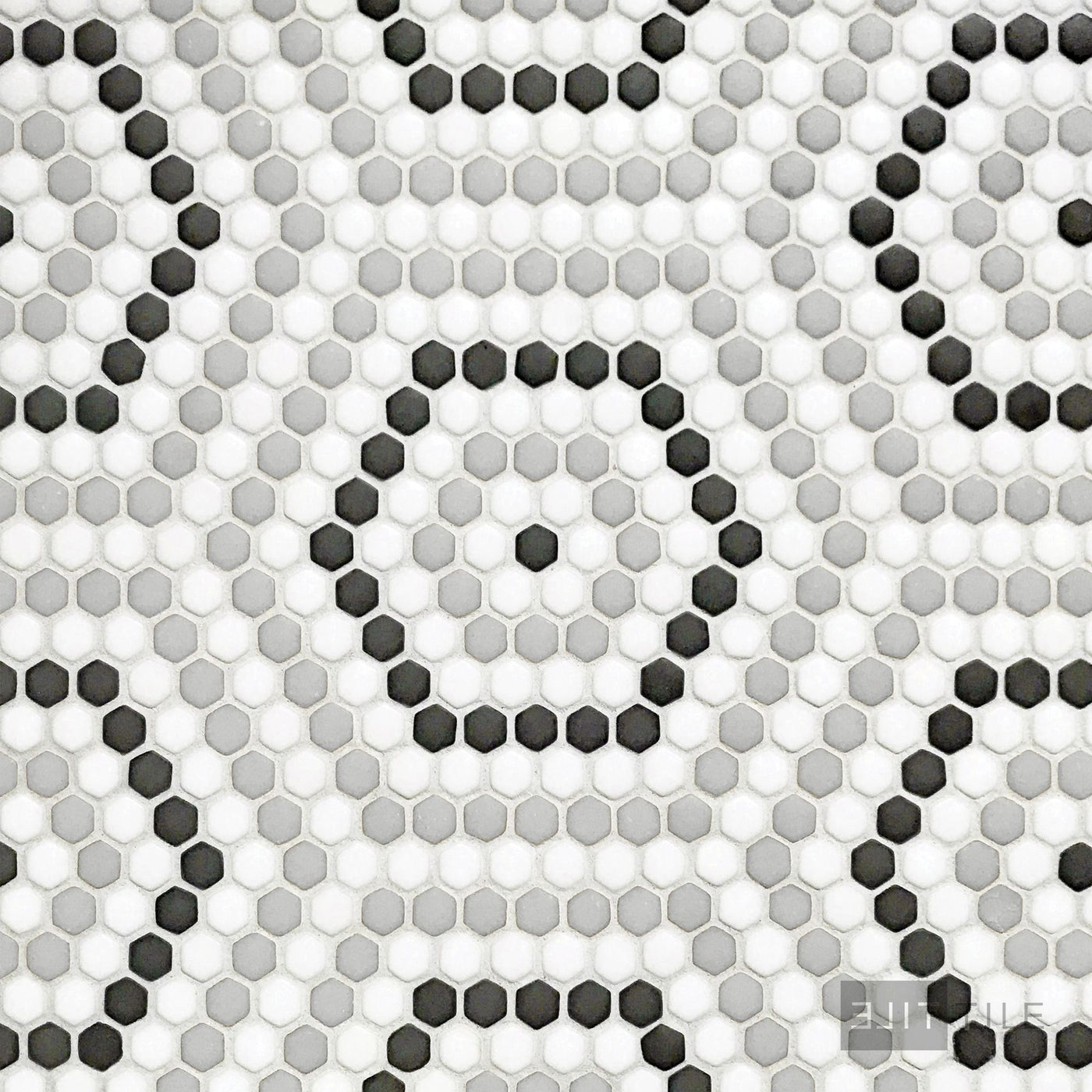 Geometro Belfort Classic 3/8" Hexagon Matte Recycled Glass Mosaic