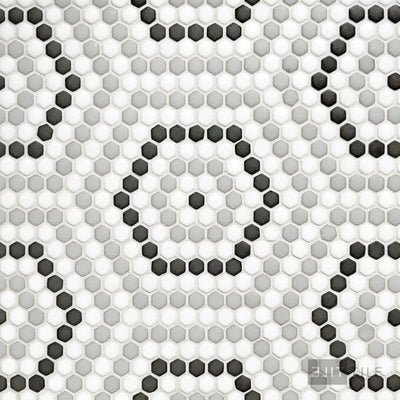 Geometro Belfort Classic 3/8" Hexagon Matte Recycled Glass Mosaic