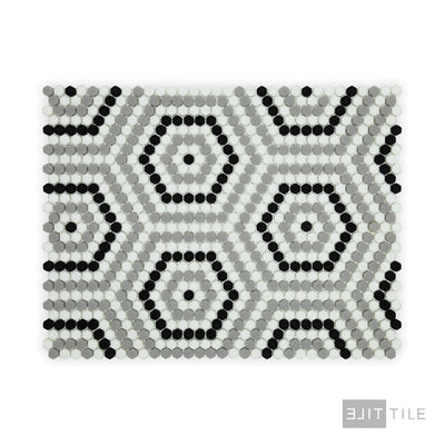 Geometro Belfort Classic 3/8" Hexagon Matte Recycled Glass Mosaic
