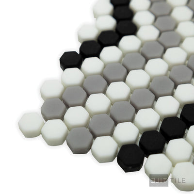 Geometro Belfort Classic 3/8" Hexagon Matte Recycled Glass Mosaic
