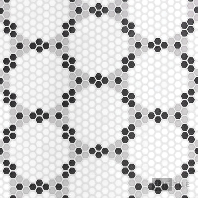 Geometro Bourges Classic 3/8" Hexagon Matte Recycled Glass Mosaic