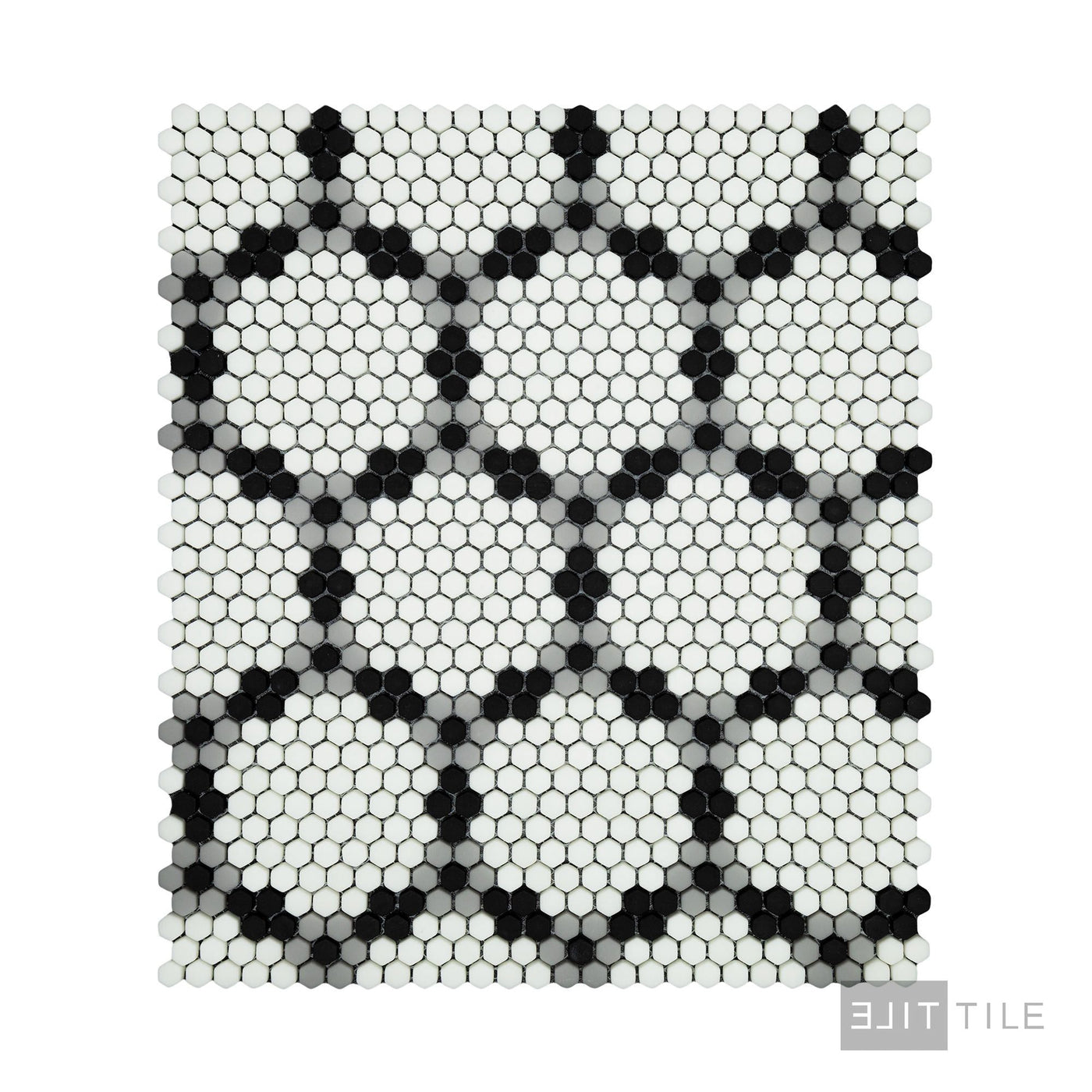 Geometro Bourges Classic 3/8" Hexagon Matte Recycled Glass Mosaic