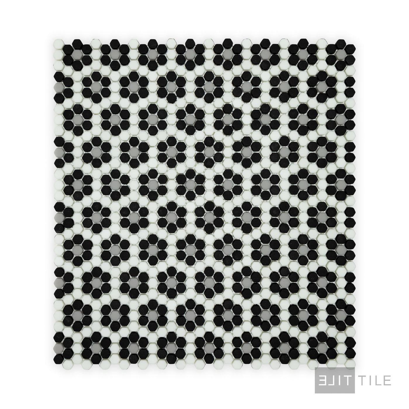 Geometro Dijon Classic 3/8" Hexagon Matte Recycled Glass Mosaic