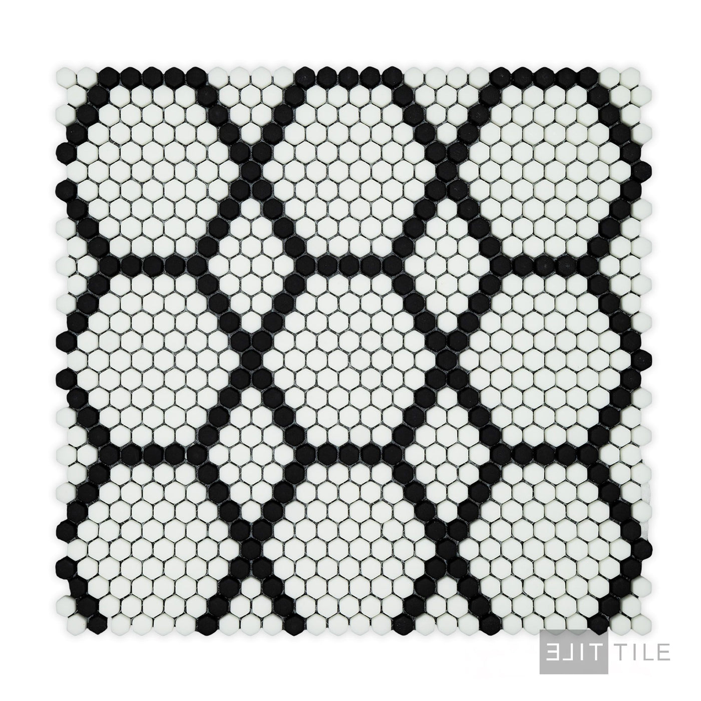 Geometro Tulle Classic 3/8" Hexagon Matte Recycled Glass Mosaic