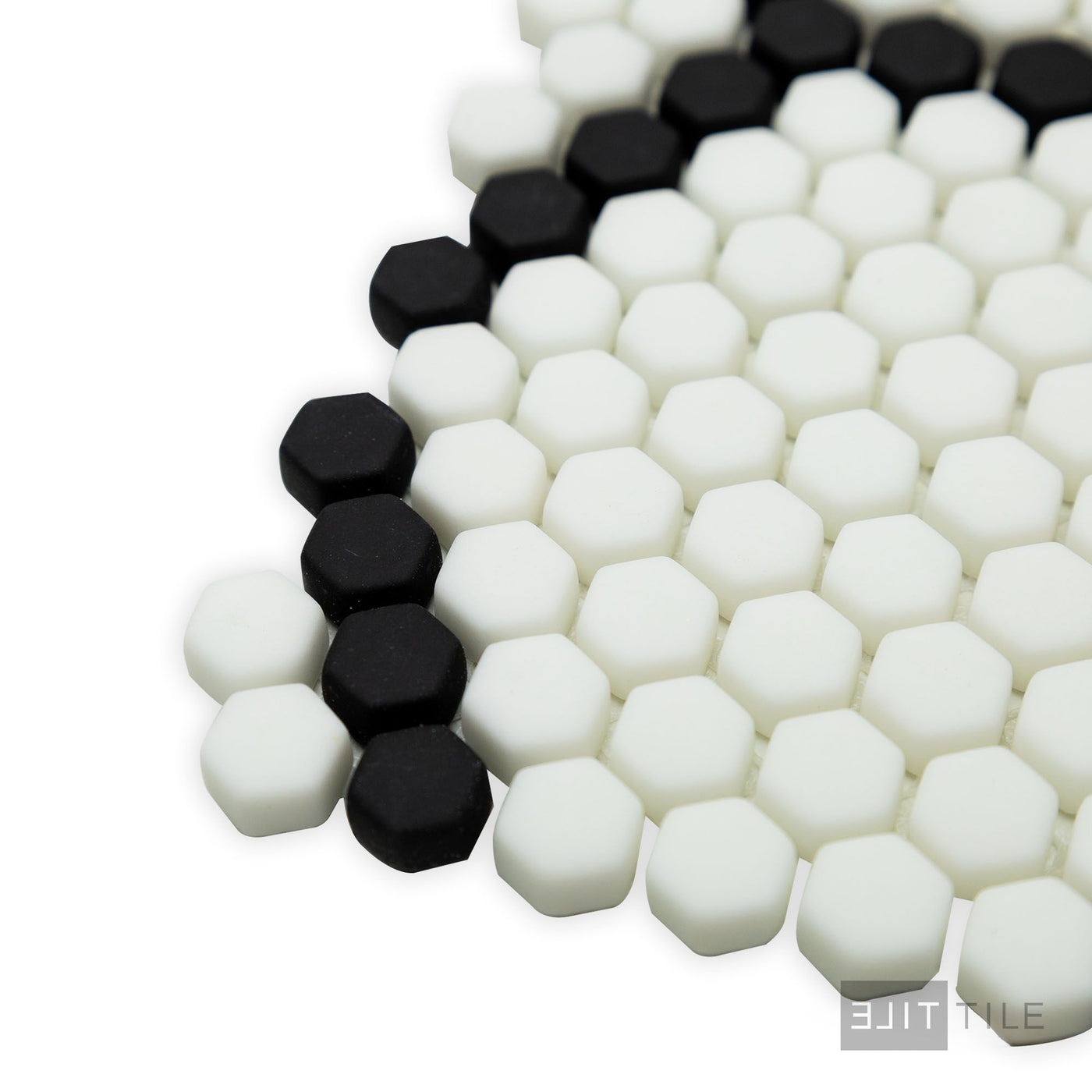 Geometro Tulle Classic 3/8" Hexagon Matte Recycled Glass Mosaic