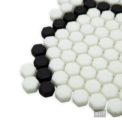 Geometro Tulle Classic 3/8" Hexagon Matte Recycled Glass Mosaic