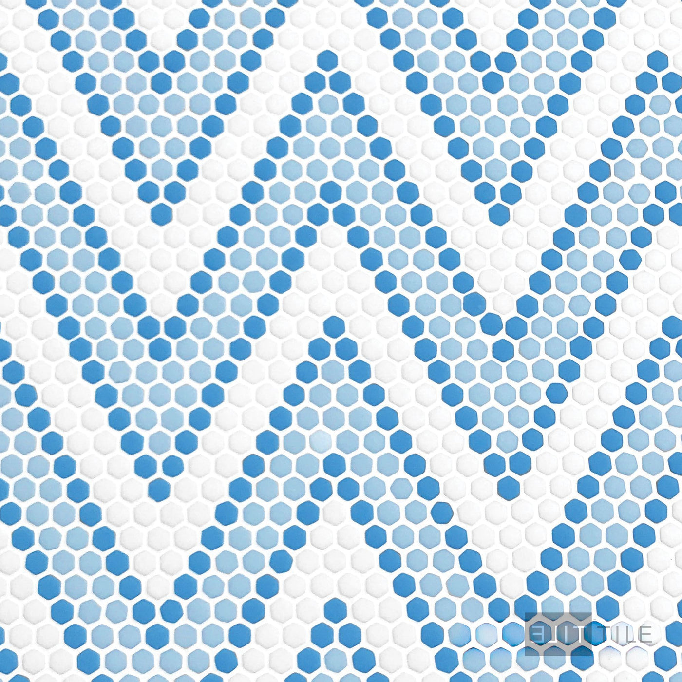 Geometro Amiens Coastal 3/8" Hexagon Matte Recycled Glass Mosaic