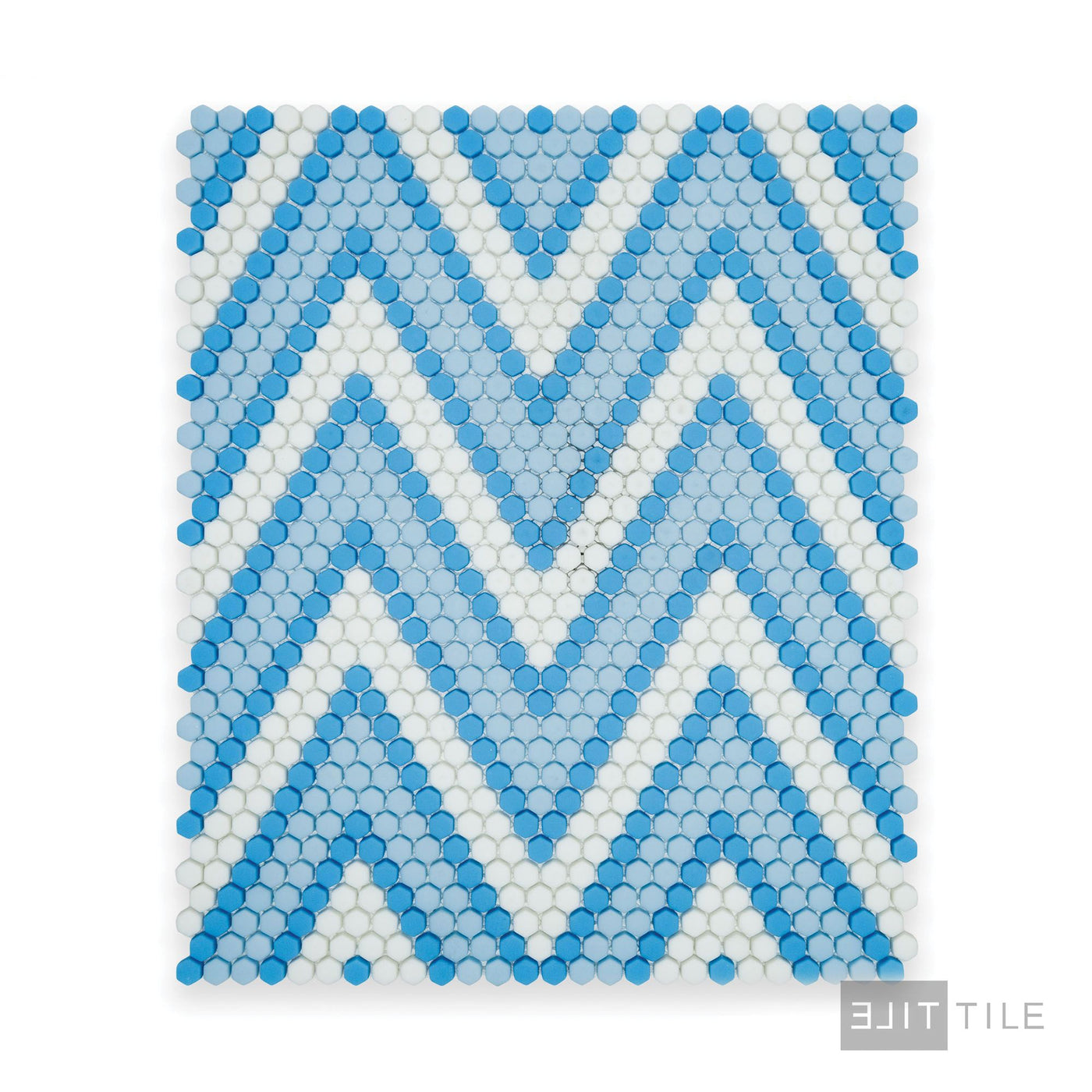 Geometro Amiens Coastal 3/8" Hexagon Matte Recycled Glass Mosaic