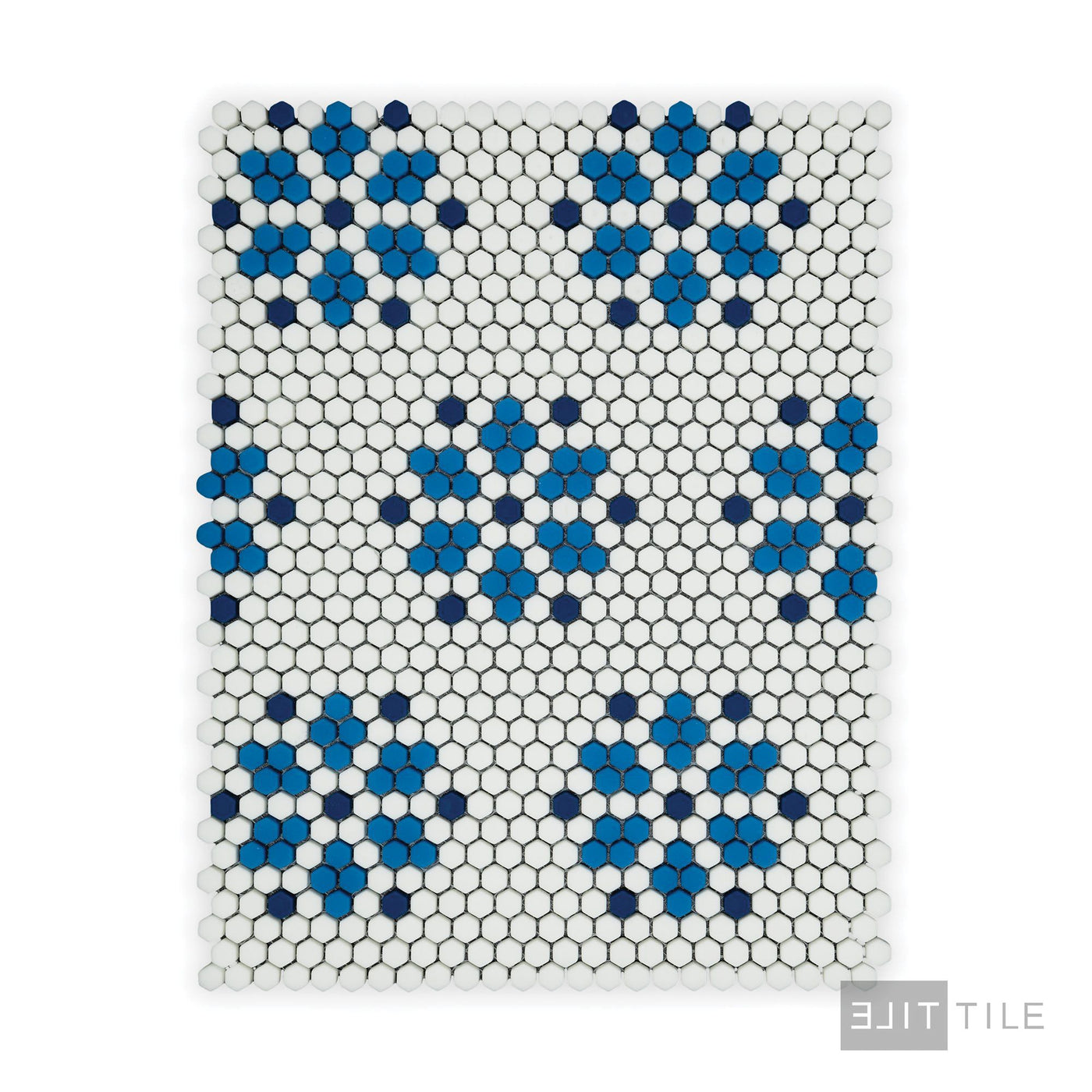 Geometro Bayeux Coastal 3/8" Hexagon Matte Recycled Glass Mosaic