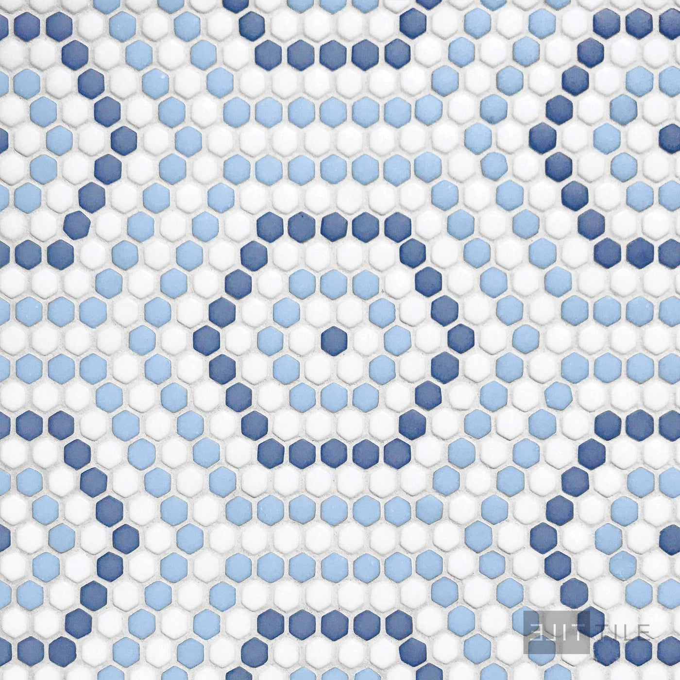 Geometro Belfort Coastal 3/8" Hexagon Matte Recycled Glass Mosaic