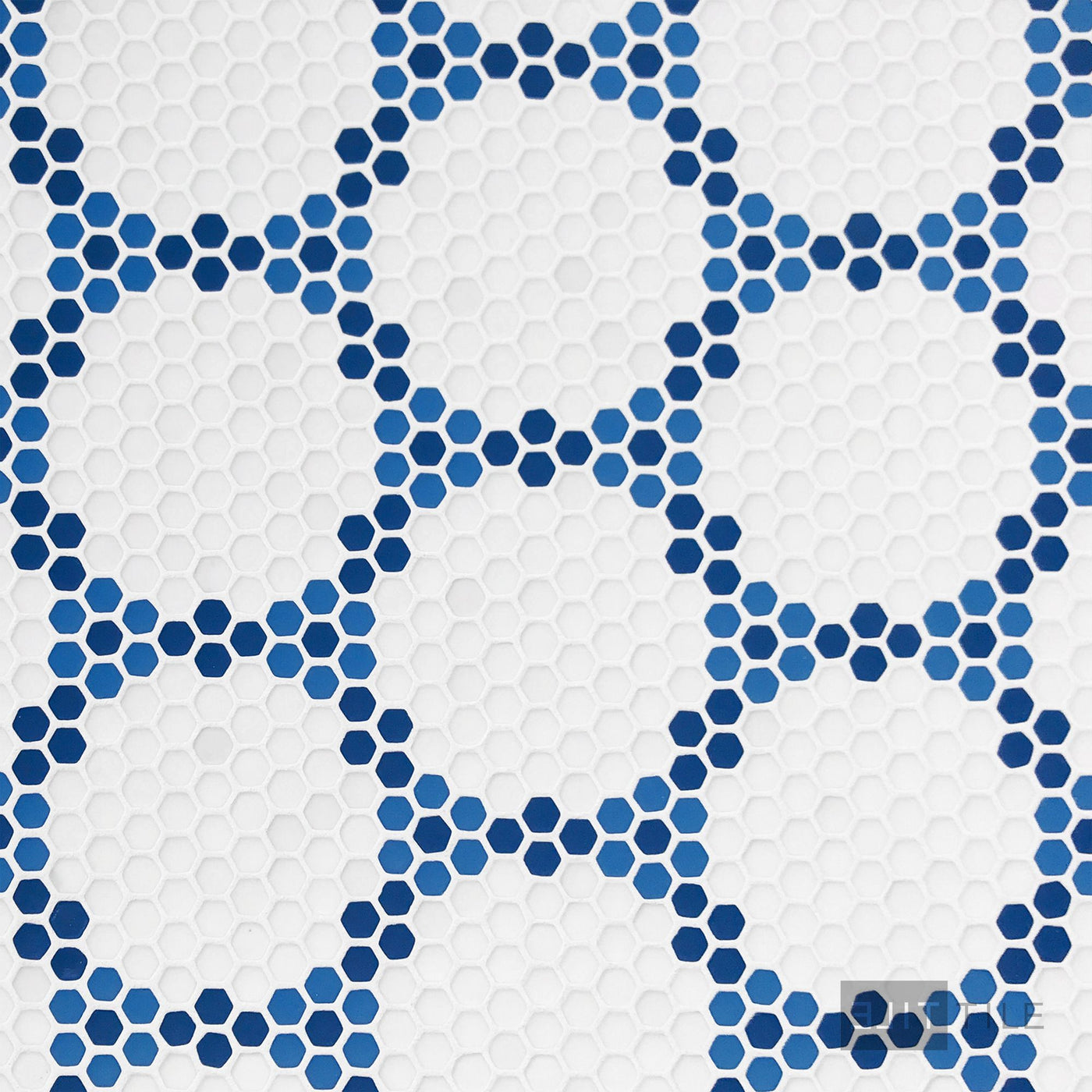 Geometro Bourges Coastal 3/8" Hexagon Matte Recycled Glass Mosaic