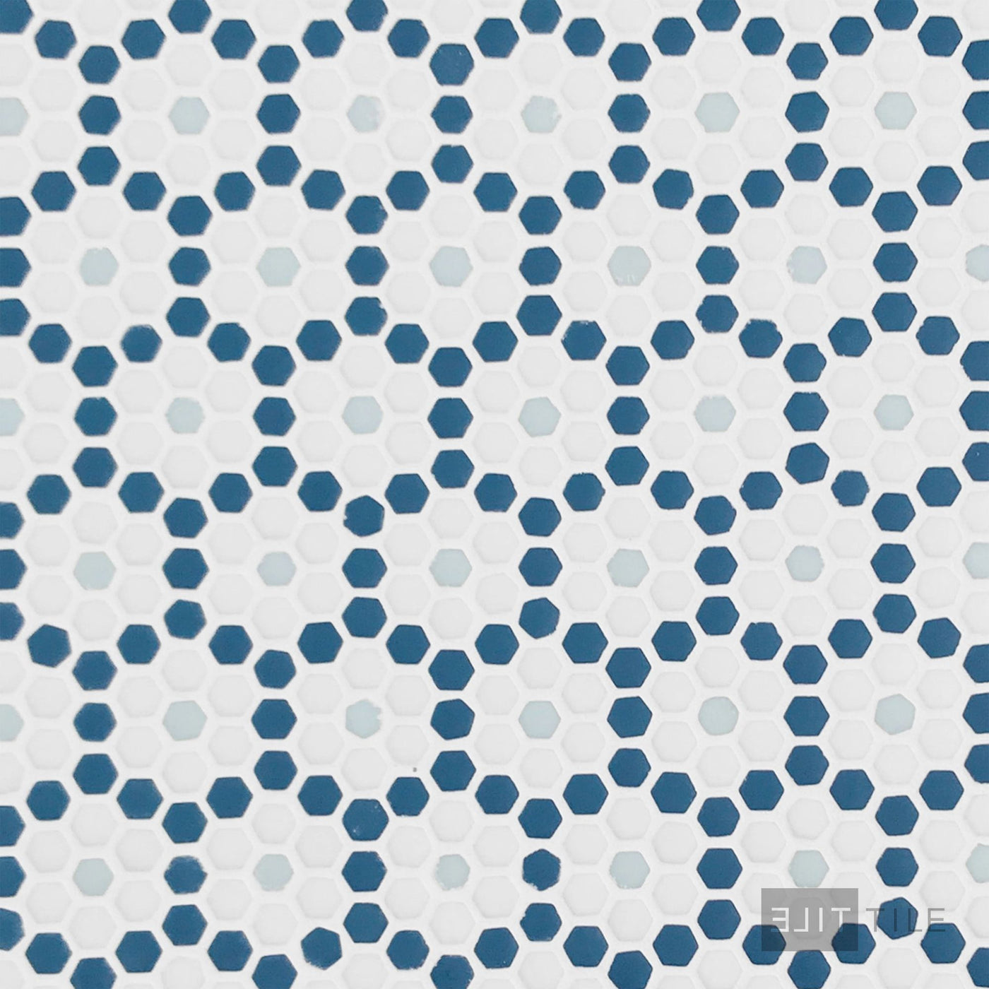 Geometro Dijon Coastal 3/8" Hexagon Matte Recycled Glass Mosaic