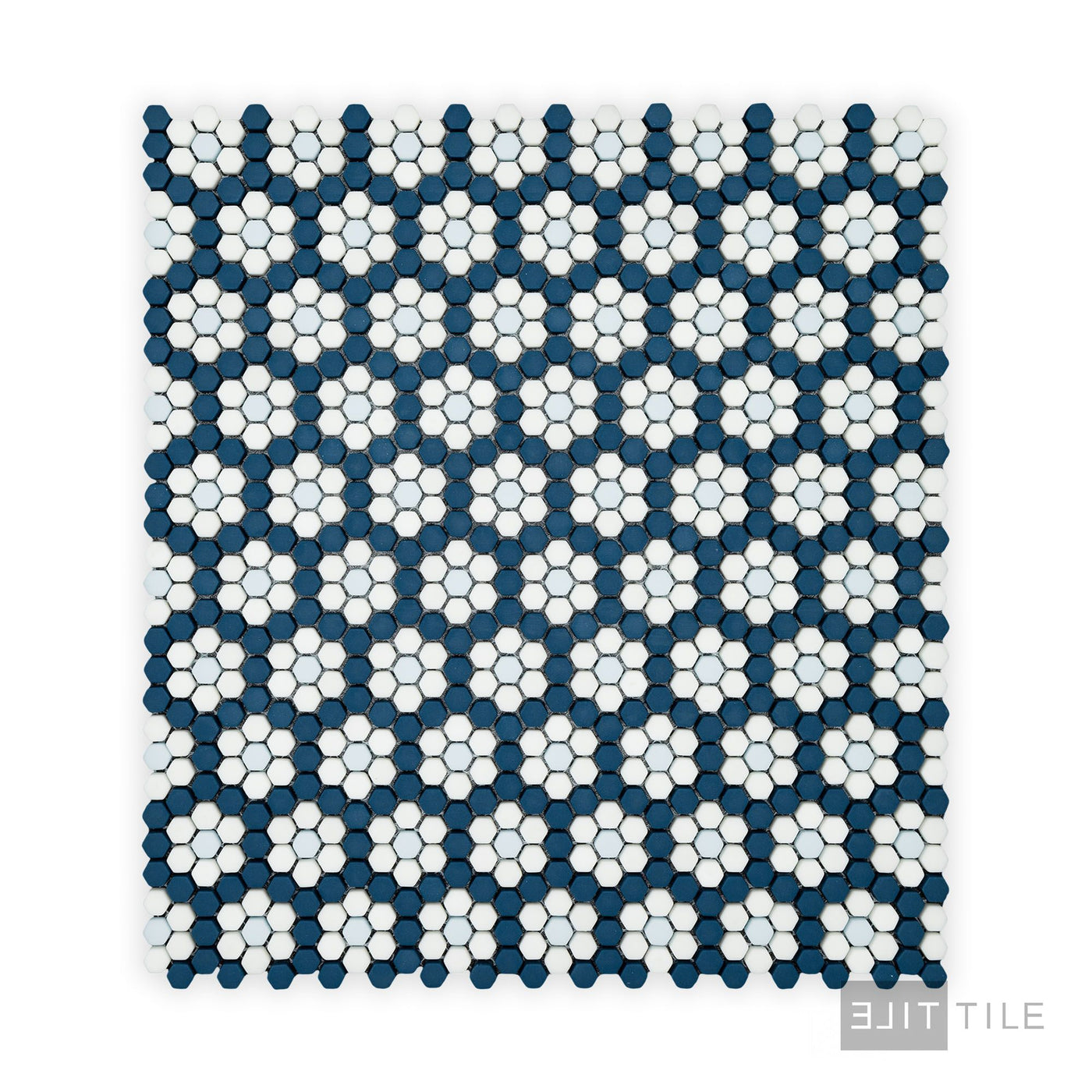 Geometro Dijon Coastal 3/8" Hexagon Matte Recycled Glass Mosaic