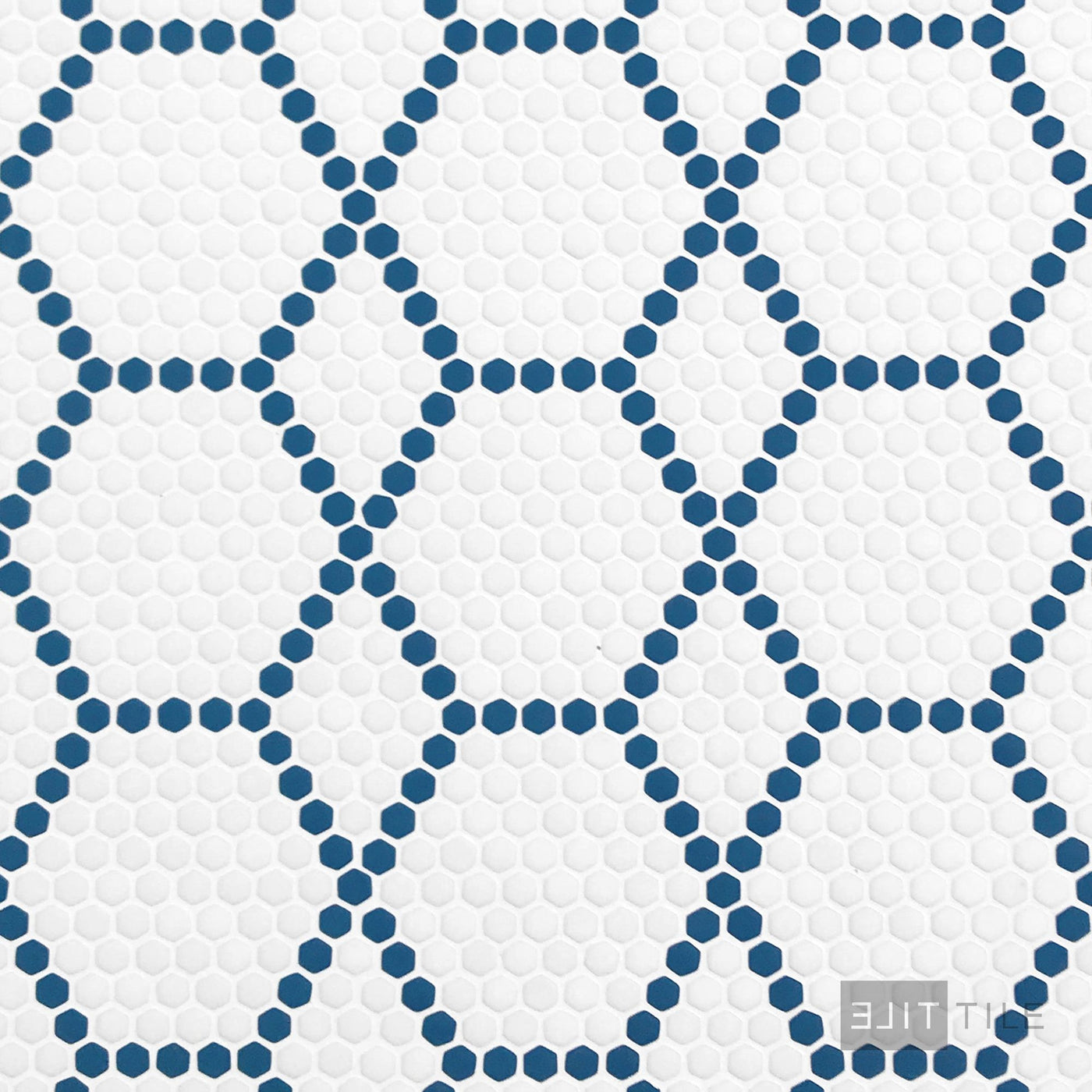 Geometro Tulle Coastal 3/8" Hexagon Matte Recycled Glass Mosaic