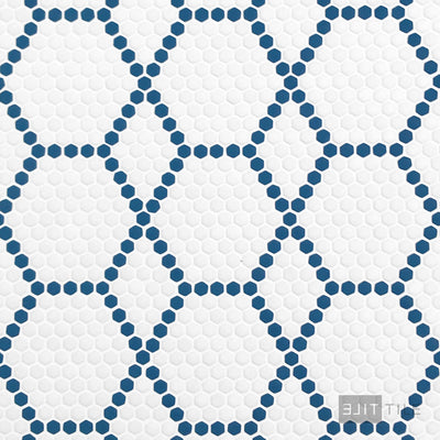 Geometro Tulle Coastal 3/8" Hexagon Matte Recycled Glass Mosaic