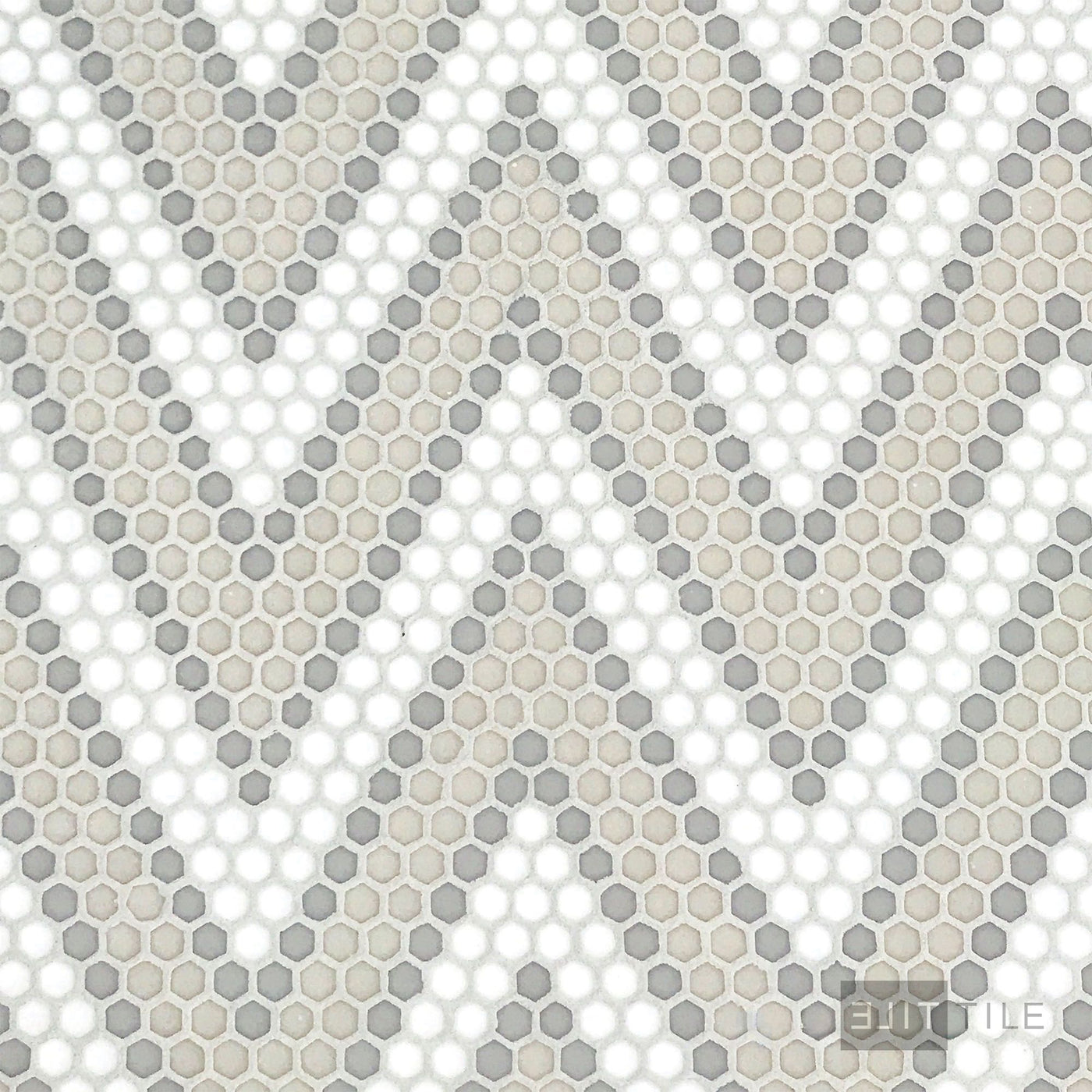 Geometro Amiens Country 3/8" Hexagon Matte Recycled Glass Mosaic